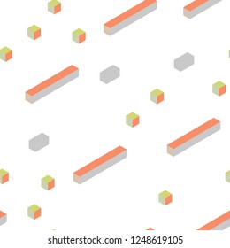 Light Green, Red vector seamless, isometric layout with lines, rectangles. Illustration with set of colorful rectangles. Design for wallpaper, fabric makers.