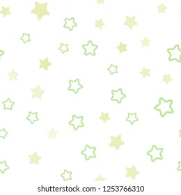 Light Green, Red vector seamless template with sky stars. Modern geometrical abstract illustration with stars. Pattern for design of fabric, wallpapers.