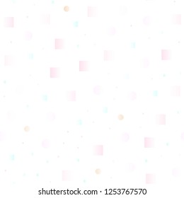 Light Green, Red vector seamless background with circles, rectangles. Glitter abstract illustration with cubes, circles. Pattern for trendy fabric, wallpapers.