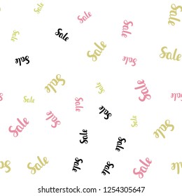 Light Green, Red vector seamless pattern with sale signs. Colorful set of  percentage signs in simple style. Design for business ads, commercials.