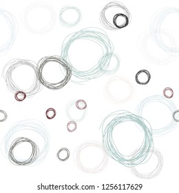 Light Green, Red vector seamless texture with disks. Modern abstract illustration with colorful water drops. Texture for window blinds, curtains.