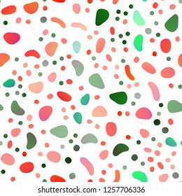 Light Green, Red vector seamless texture with disks. Colorful illustration with blurred circles in nature style. Template for business cards, websites.