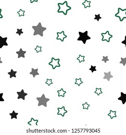Light Green, Red vector seamless texture with beautiful stars. Stars on blurred abstract background with gradient. Design for wallpaper, fabric makers.