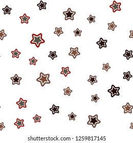 Light Green, Red vector seamless texture with beautiful stars. Blurred decorative design in simple style with stars. Pattern for trendy fabric, wallpapers.