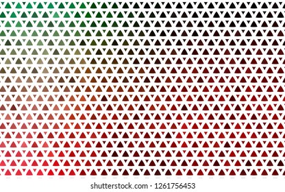 Light Green, Red vector seamless background with triangles. Decorative design in abstract style with triangles. Pattern for design of fabric, wallpapers.