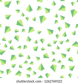 Light Green, Red vector seamless, isometric layout with lines, triangles. Decorative design in abstract style with triangles. Design for textile, fabric, wallpapers.
