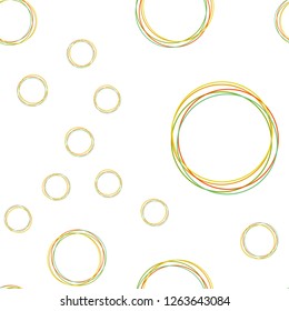 Light Green, Red vector seamless template with circles. Modern abstract illustration with colorful water drops. Design for wallpaper, fabric makers.