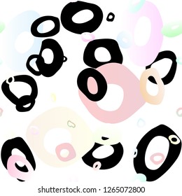 Light Green, Red vector seamless backdrop with dots, spots. Illustration with set of shining colorful abstract circles. Pattern for design of window blinds, curtains.