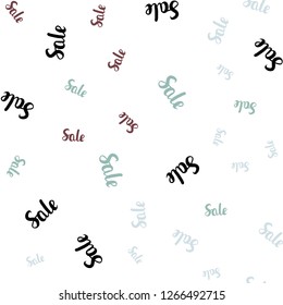 Light Green, Red vector seamless pattern with sale signs. Abstract illustration with colorful gradient symbols of sales. Backdrop for mega promotions, discounts.