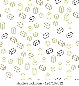 Light Green, Red vector seamless, isometric background with rectangles. Decorative design in abstract style with rectangles. Template for business cards, websites.