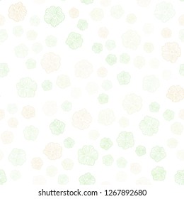 Light Green, Red vector seamless natural artwork with flowers. Creative illustration in blurred style with flowers. Design for textile, fabric, wallpapers.