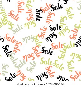 Light Green, Red vector seamless template with 70, 90% selling. Abstract illustration with colorful gradient symbols of sales. Backdrop for ads, leaflets of Black Friday.