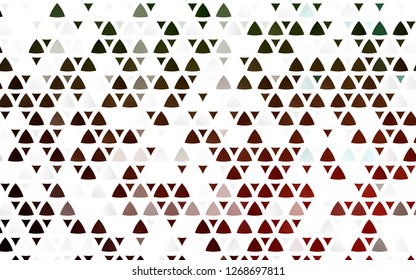 Light Green, Red vector seamless template with crystals, triangles. Abstract gradient illustration with triangles. Pattern for design of fabric, wallpapers.
