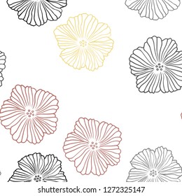 Light Green, Red vector seamless doodle backdrop with flowers. Brand new colored illustration with flowers. Pattern for trendy fabric, wallpapers.