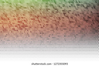 Light Green, Red vector seamless layout with lines, triangles. Beautiful illustration with triangles in nature style. Pattern for design of window blinds, curtains.