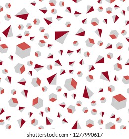 Light Green, Red vector seamless, isometric template with crystals, squares. Lines, rhombus with colorful gradient. Design for wallpaper, fabric makers.