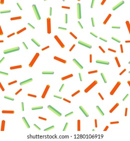 Light Green, Red vector seamless, isometric template with repeated sticks. Colorful shining illustration with lines on abstract template. Pattern for design of fabric, wallpapers.