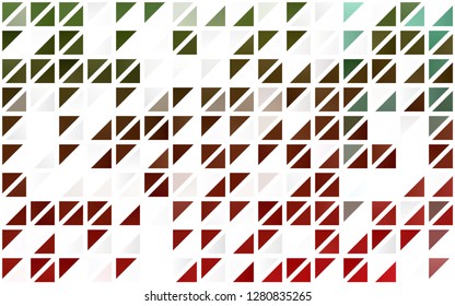 Light Green, Red vector seamless layout with lines, triangles. Glitter abstract illustration with triangular shapes. Design for textile, fabric, wallpapers.