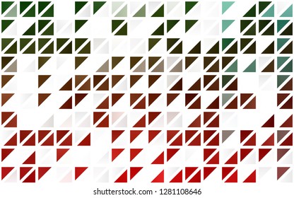 Light Green, Red vector seamless cover in polygonal style. Abstract gradient illustration with triangles. Pattern for design of fabric, wallpapers.