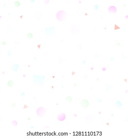 Light Green, Red vector seamless texture in poly style with circles, cubes. Abstract gradient illustration with circles, triangles, cubes. Template for business cards, websites.