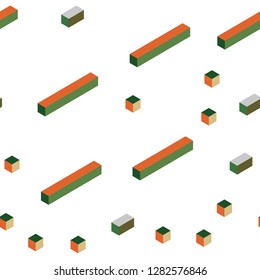 Light Green, Red vector seamless, isometric texture in rectangular style. Decorative design in abstract style with rectangles. Pattern for trendy fabric, wallpapers.