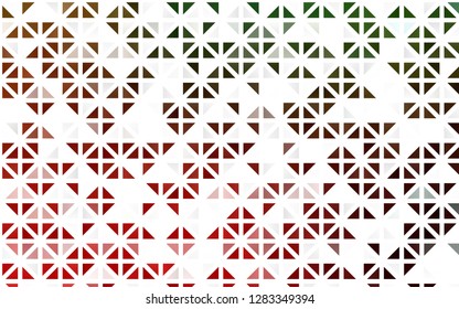 Light Green, Red vector seamless pattern in polygonal style. Beautiful illustration with triangles in nature style. Template for business cards, websites.