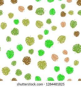 Light Green, Red vector seamless doodle pattern with leaves. Decorative illustration with doodles on abstract template. Design for wallpaper, fabric makers.