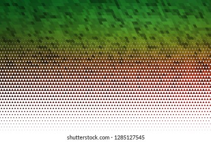 Light Green, Red vector seamless background with triangles. Beautiful illustration with triangles in nature style. Pattern for design of window blinds, curtains.