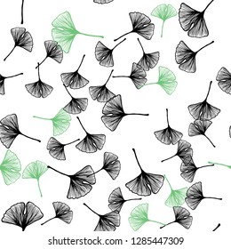 Light Green, Red vector seamless abstract backdrop with leaves. leaves on elegant natural pattern with gradient. Pattern for trendy fabric, wallpapers.
