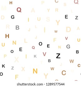 Light Green, Red vector seamless texture with ABC characters. Shining illustration with ABC symbols on abstract template. Design for textile, fabric, wallpapers.