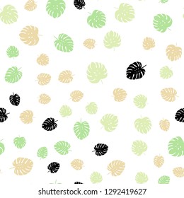 Light Green, Red vector seamless natural artwork with leaves. Decorative illustration with doodles on abstract template. Pattern for trendy fabric, wallpapers.