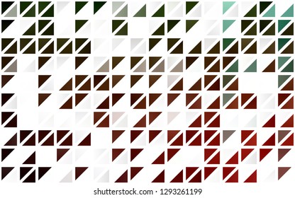 Light Green, Red vector seamless template with crystals, triangles. Decorative design in abstract style with triangles. Pattern for design of window blinds, curtains.