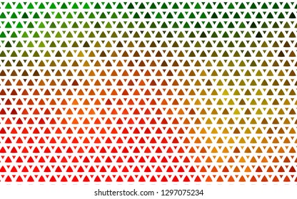Light Green, Red vector seamless template with crystals, triangles. Beautiful illustration with triangles in nature style. Trendy design for wallpaper, fabric makers.