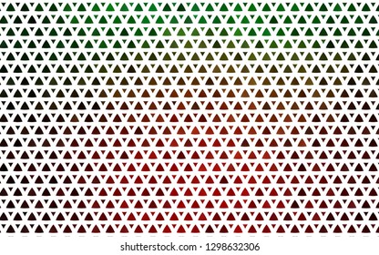 Light Green, Red vector seamless layout with lines, triangles. Triangles on abstract background with colorful gradient. Pattern for design of fabric, wallpapers.