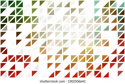 Light Green, Red vector seamless backdrop with lines, triangles. Modern abstract illustration with colorful triangles. Template for business cards, websites.