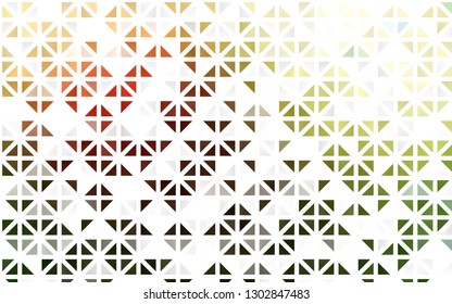 Light Green, Red vector seamless backdrop with lines, triangles. Decorative design in abstract style with triangles. Pattern for design of window blinds, curtains.