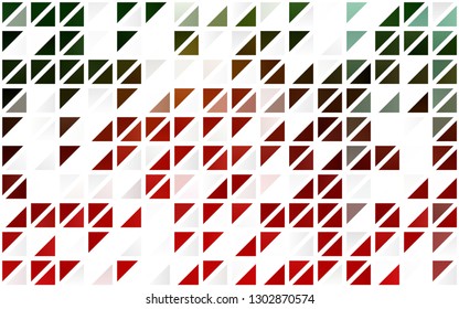 Light Green, Red vector seamless template with crystals, triangles. Illustration with set of colorful triangles. Pattern for design of window blinds, curtains.