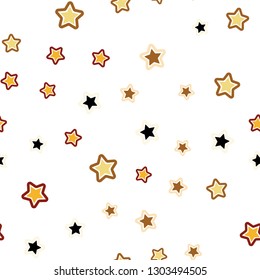 Light Green, Red vector seamless template with sky stars. Modern geometrical abstract illustration with stars. Design for textile, fabric, wallpapers.
