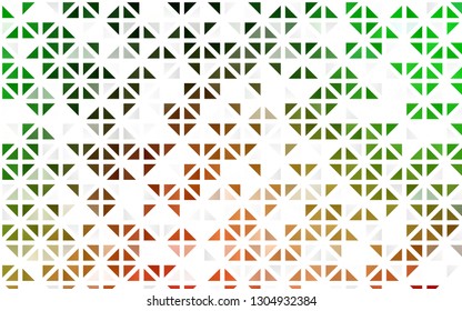 Light Green, Red vector seamless texture in triangular style. Glitter abstract illustration with triangular shapes. Template for business cards, websites.