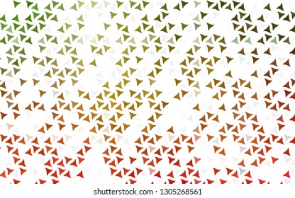 Light Green, Red vector seamless layout with lines, triangles. Beautiful illustration with triangles in nature style. Pattern for design of window blinds, curtains.