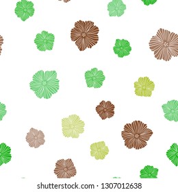 Light Green, Red vector seamless natural artwork with flowers. Creative illustration in blurred style with flowers. Pattern for trendy fabric, wallpapers.