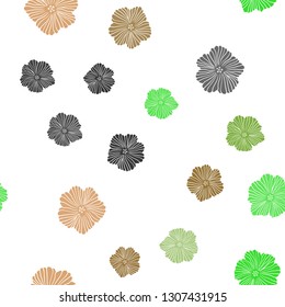 Light Green, Red vector seamless doodle template with flowers. Creative illustration in blurred style with flowers. Template for business cards, websites.
