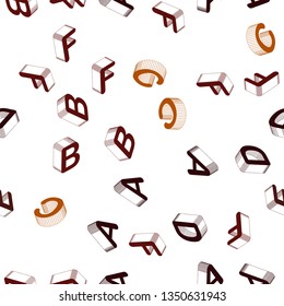 Light Green, Red vector seamless pattern with 3D ABC symbols. Colorful 3D alphabet signs with gradient on white background. Design for wallpaper, fabric makers.