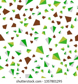 Light Green, Red vector seamless, isometric template with crystals, triangles. Abstract gradient illustration with triangles. Pattern for design of fabric, wallpapers.