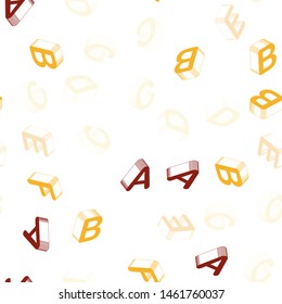 Light Green, Red vector seamless texture with 3D ABC characters. Colorful 3D alphabet signs with gradient on white background. Design for wallpaper, fabric makers.