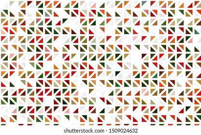 Light Green, Red vector seamless background with triangles. Triangles on abstract background with colorful gradient. Trendy design for wallpaper, fabric makers.