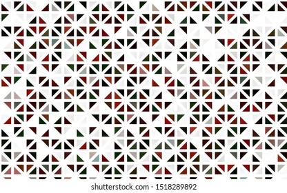 Light Green, Red vector seamless layout with lines, triangles. Glitter abstract illustration with triangular shapes. Template for business cards, websites.
