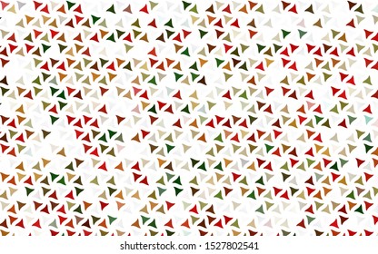 Light Green, Red vector seamless template with crystals, triangles. Decorative design in abstract style with triangles. Trendy design for wallpaper, fabric makers.
