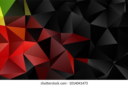 Light Green, Red vector shining triangular pattern. Glitter abstract illustration with an elegant design. Triangular pattern for your business design.