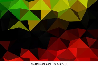 Light Green, Red vector shining triangular pattern. Glitter abstract illustration with an elegant design. A completely new design for your business.
